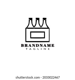 beer bottle and glasses logo icon design template modern illustration