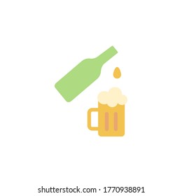 Beer bottle, goblet icon. Simple color vector elements of international beer day icons for ui and ux, website or mobile application