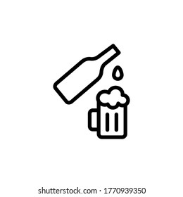 Beer bottle, goblet icon. Simple line, outline vector elements of international beer day icons for ui and ux, website or mobile application