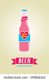 beer bottle is a good idea poster illustration