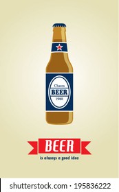beer bottle is a good idea poster illustration