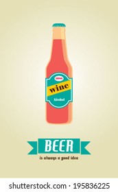 beer bottle is a good idea poster illustration