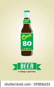 beer bottle is a good idea poster illustration