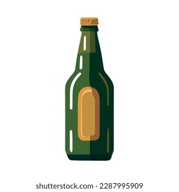Beer bottle green color icon isolated