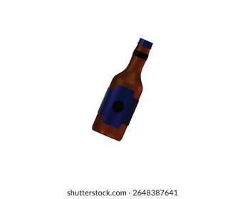 beer bottle icon 3d illustration render