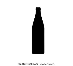 Beer bottle icon. Alcohol drink silhouette vector design and illustration.