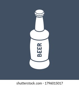 Beer bottle icon cartoon flat vector