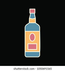 Beer bottle icon. Cartoon Beer bottle vector icon for web design isolated on black background