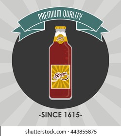 Beer bottle icon. Drink and beverage design. Vector graphic