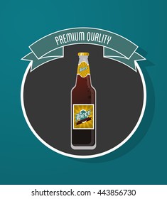 Beer bottle icon. Drink and beverage design. Vector graphic