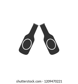 Beer bottle. Icon Flat
