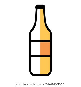 Beer bottle icon Flat design Vector illustration