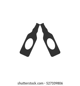 Beer bottle icon flat. Illustration isolated vector sign symbol