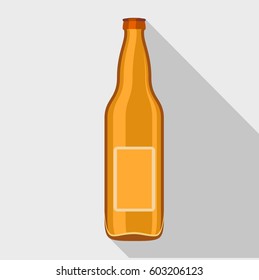 Beer bottle icon. Flat illustration of beer bottle vector icon for web