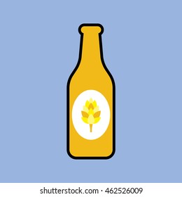 beer bottle icon in flat style