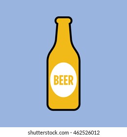 beer bottle icon in flat style