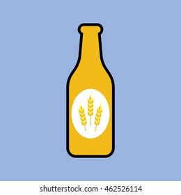 beer bottle icon in flat style