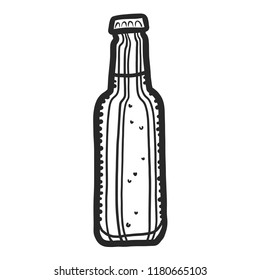 Beer bottle icon. Hand drawn illustration of beer bottle vector icon for web design