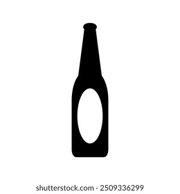 Beer bottle icon illustrated on background