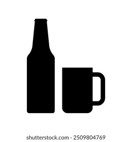 Beer bottle icon illustrated on background