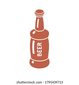 Beer bottle icon isolated cartoon flat vector