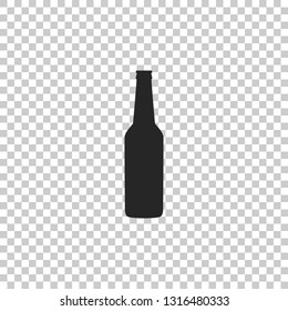 Beer bottle icon isolated on transparent background. Flat design. Vector Illustration