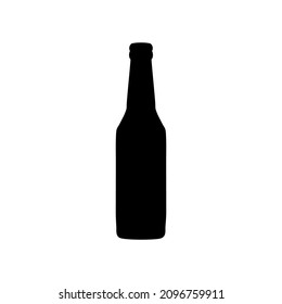 Beer bottle icon isolated on white background. Glass alcohol drink bottle sign, Vector illustration