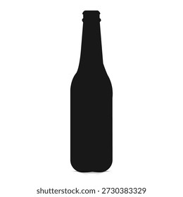 Icono de botella de cerveza aislado sobre fondo blanco... 