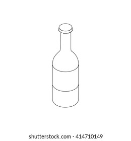 Beer bottle icon, isometric 3d style