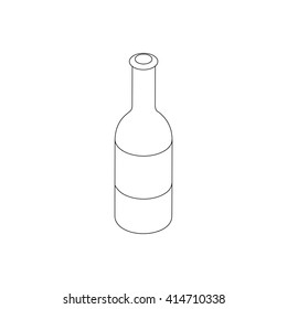 Beer bottle icon, isometric 3d style