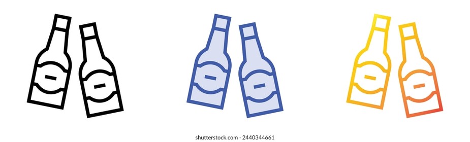 beer bottle icon. Linear, Blue Fill and Gradient Style Design Isolated On White Background