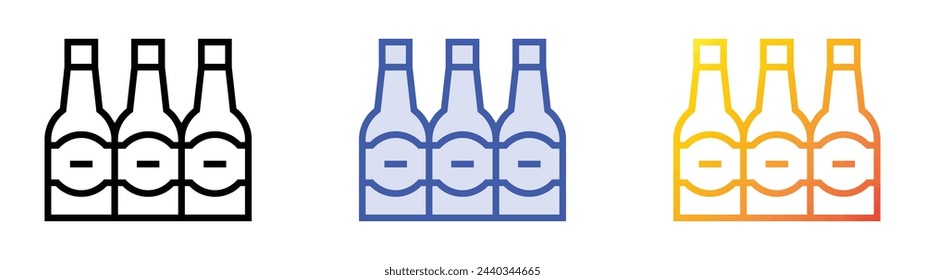 beer bottle icon. Linear, Blue Fill and Gradient Style Design Isolated On White Background