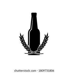 Beer bottle icon, logo isolated on white background