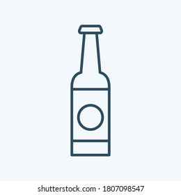 Vector del logotipo de la botella de cerveza aislado. Conjunto de iconos de Oktoberfest. Stroke editable y Pixel Perfect.