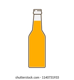 Beer bottle Icon. Mock up glass beer lemonade Clean Bottle. Symbol Template Logo. Isolated vector illustration.