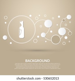 Beer bottle Icon on a brown background with elegant style and modern design infographic. Vector illustration