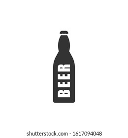 Beer bottle icon on white background. Vector