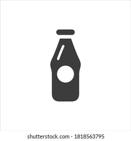 Beer bottle icon on white background