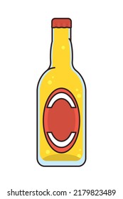 beer bottle icon on white background