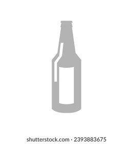 beer bottle icon on white background, vector illustration