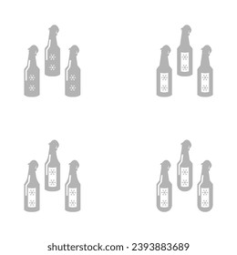 beer bottle icon on white background, vector illustration