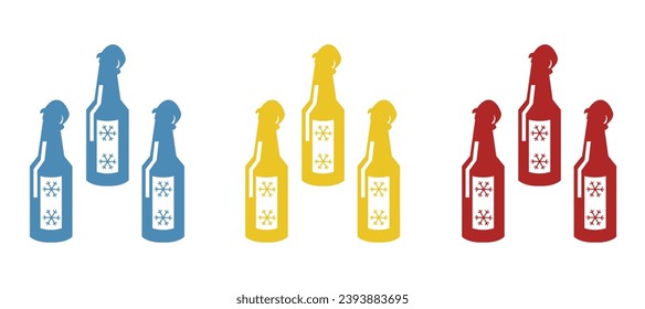 beer bottle icon on white background, vector illustration