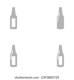 beer bottle icon on white background, vector illustration