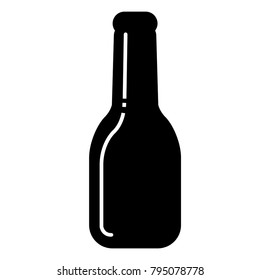 Beer bottle icon on a white background, Vector illustration