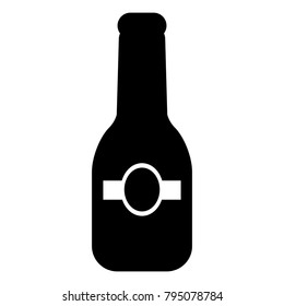 Beer bottle icon on a white background, Vector illustration