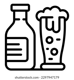 Beer bottle icon outline vector. Food cuisine. Potato restaurant