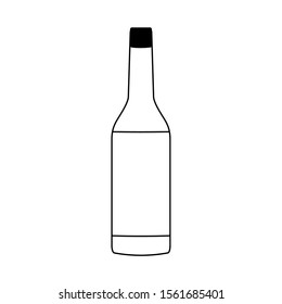 beer bottle icon over white background, vector illustration