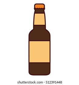 Beer bottle icon. Pub alcohol bar brewery and drink theme. Isolated design. Vector illustration