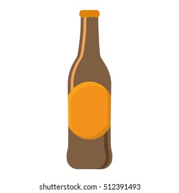 Beer bottle icon. Pub alcohol bar brewery and drink theme. Isolated design. Vector illustration