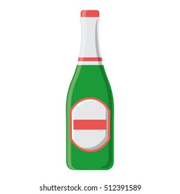 Beer bottle icon. Pub alcohol bar brewery and drink theme. Isolated design. Vector illustration